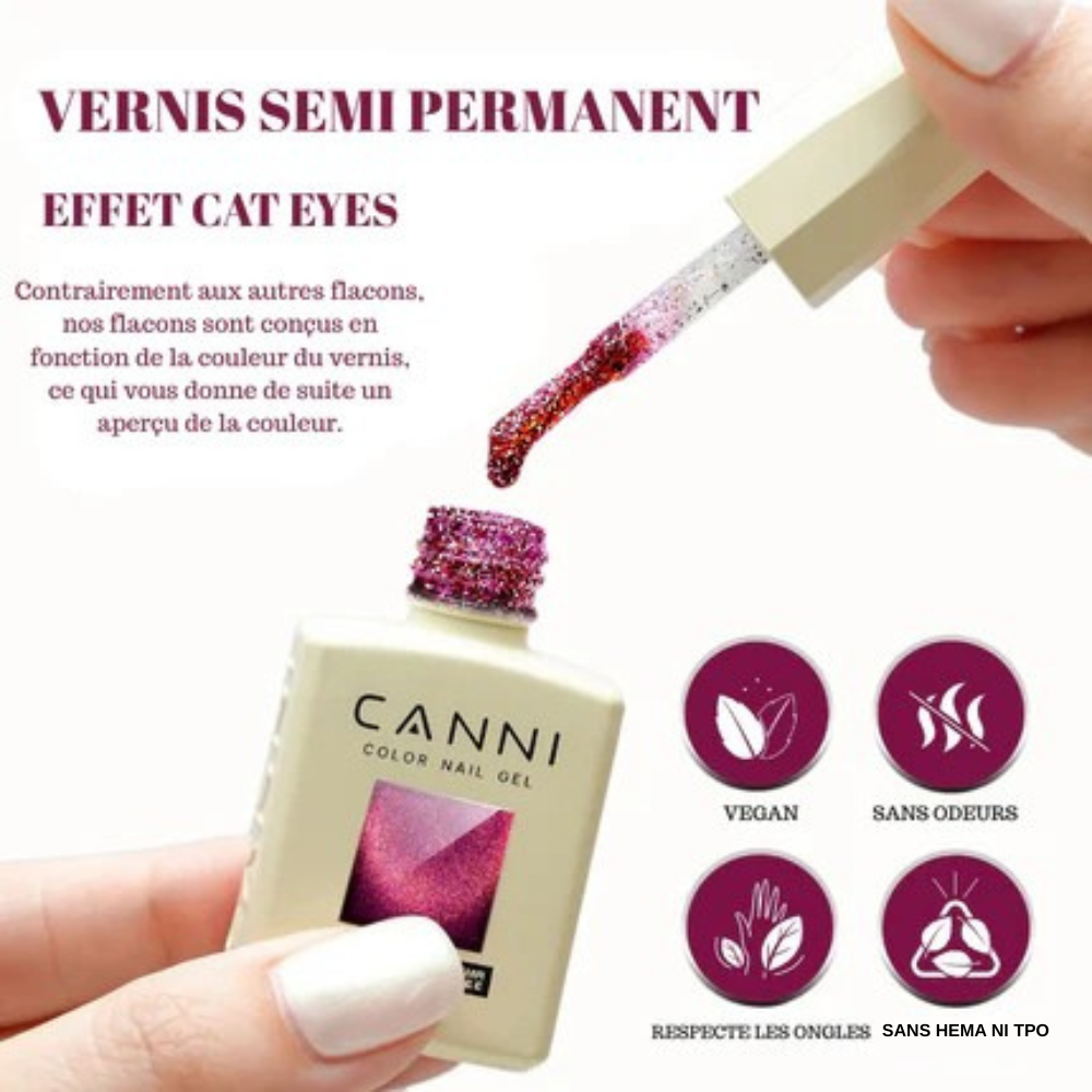 Vernis Cat Eyes gel 9ml - Magnétisme intense - Sans HEMA ni TPO