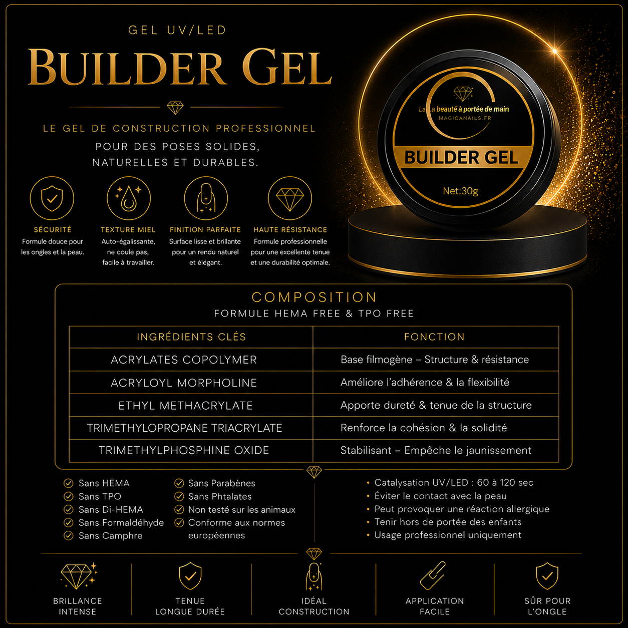 Gel de construction sans HEMA ni TPO – Sans limage